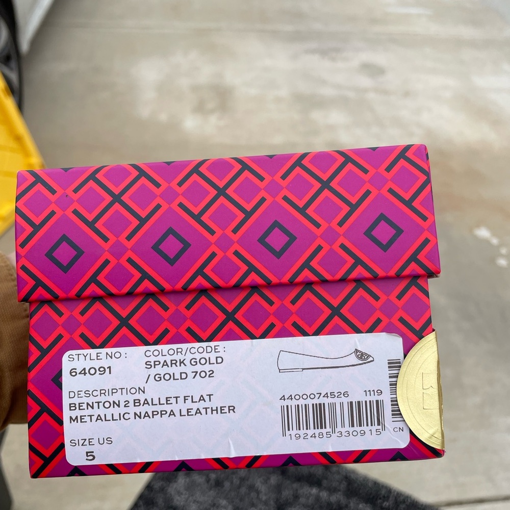 Tory Burch Spark Gold Benton 2 Ballet Flat